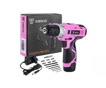 Дрель-шуруповерт Deko GCD12DU3 Pink SET2