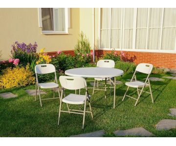 Набор складной садовой мебели Calviano (стол круглый 122 см и 4 стула)