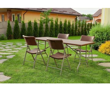 Набор складной садовой мебели Calviano (4 стула, ротанг)