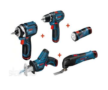 Набор Bosch GSR 10.8-2-LI + GOP 10.8 V-LI + GLI + GDR 10.8-LI + GSA 10.8 V-LI (0.615.990.GE8)