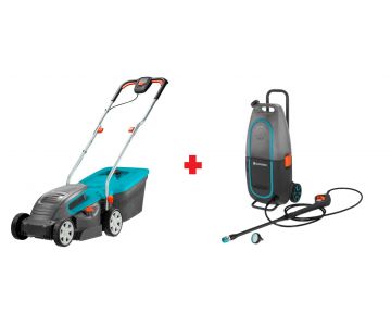 Газонокосилка аккумуляторная Gardena PowerMax Li-40/32, Мойка высокого давления аккумуляторная Gardena AquaClean Li-40/60