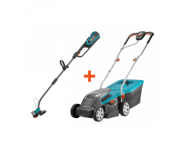Газонокосилка аккумуляторная Gardena PowerMax Li-40/32, Триммер аккумуляторный Gardena PowerCut Li-40/30