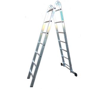 Лестница двухсекционная TOR 1013316 алюминиевая шарнирная 2х7