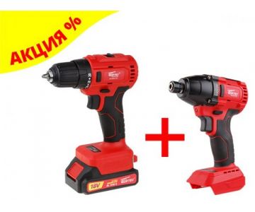 Дрель-шуруповерт аккумуляторная Wortex BD 2025-1 DLi + гайковерт CWR 0118 (без АКБ)