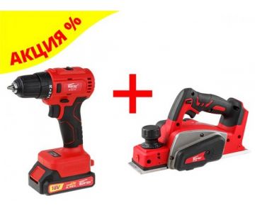 Дрель-шуруповерт аккумуляторная Wortex BD 2025-1 DLi + рубанок CPL 2082 (без АКБ)