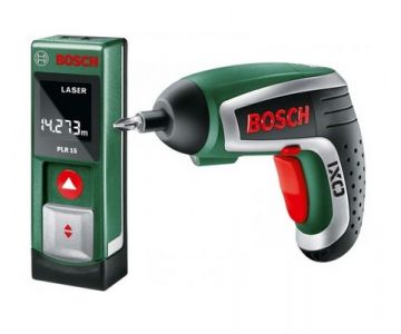 Набор инструмента Bosch (шуруповерт аккумуляторный IXO IV Upgrade basic + дальномер лазерный PLR 15) (0603672003)