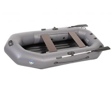 Лодка гребная под мотор Лоцман Профи 260 ВНД (серый)