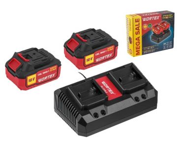 Набор аккумуляторов Wortex ALL1 (1329413) (2 аккумулятора + зарядное устройство)