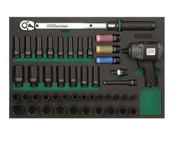 Пневмогайковерт TopTul в наборе с инструментом (GVD4602)