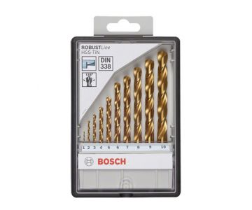 Набор сверл по металлу Bosch Robust Line HSS-TIN 10шт 1-10мм (2607010536)
