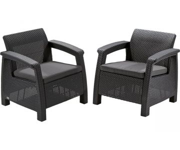 Комплект кресел Keter Corfu Duo Set 223175 (графит)