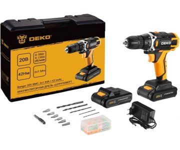 Дрель-шуруповерт аккумуляторная Deko DKCD20V (080-1009)