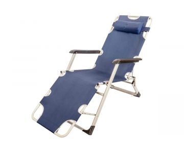 Шезлонг складной с подголовником и подлокотниками WMC Tools WMC-FG-HY-8007B