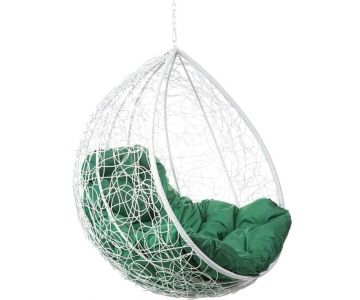 Кресло подвесное BiGarden Tropica White BS (без стойки,зеленая подушка)