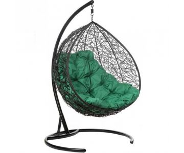 Кресло подвесное BiGarden Gemini Black (зеленая подушка)