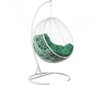 Кресло подвесное BiGarden Kokos White (зеленая подушка)
