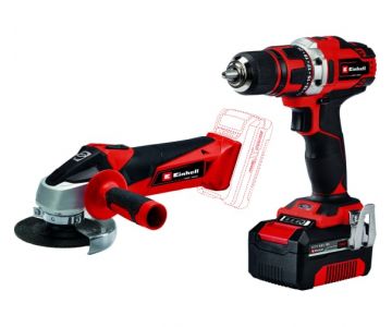 Набор инструмента Einhell TE-TK 18/2 Li Kit (Шуруповерт + УШМ)