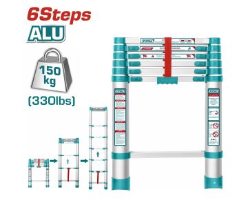 Лестница телескопическая 6 ступеней TOTAL THLAD08061