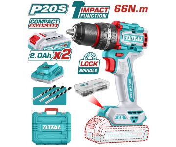 Дрель-шуруповерт ударная TOTAL TIDLI20668