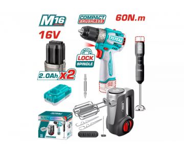 Набор аккумуляторных инструментов TOTAL TCKLI1638