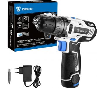Дрель-шуруповерт аккумуляторная Deko DKCD12V SNOW WHITE