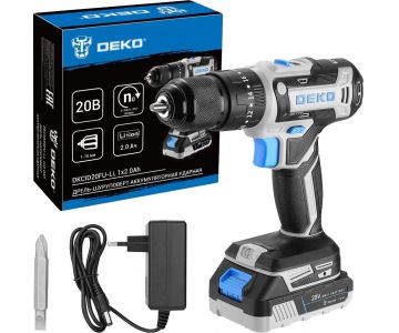 Дрель-шуруповерт аккумуляторная Deko DKCID20FU-Li