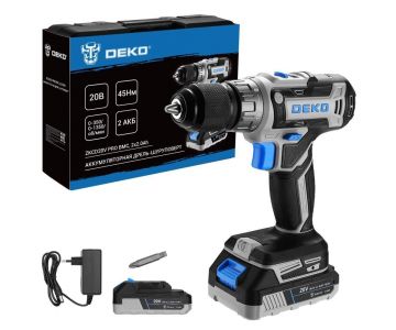 Дрель-шуруповерт аккумуляторная Deko ZKCD20V Pro (084-1005)