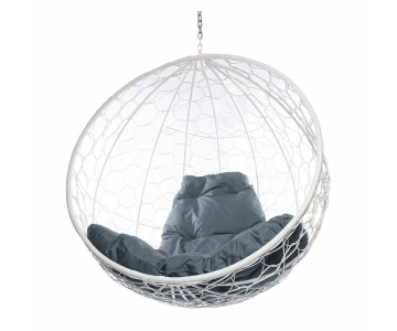 Кресло подвесное УралСпецМаш без стойки (белое, темно-серая подушка)