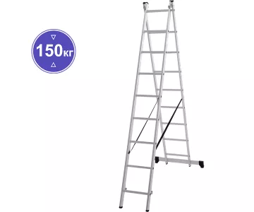 Лестница алюминиевая двухсекционная Новая высота 9 ступеней 1220209