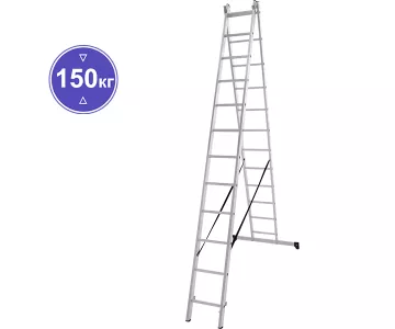 Лестница алюминиевая двухсекционная Новая высота 12 ступеней 1220212