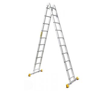 Лестница двухсекционная шарнирная профессиональная Алюмет Т208