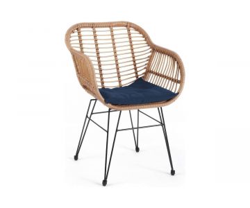 Стул садовый Garden Story Адриан GS006 (синий/ротанг бежевый)