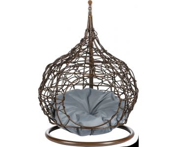 Кресло подвесное BiGarden кокон из искусственного ротанга (коричневый)