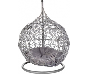 Кресло подвесное BiGarden кокон из искусственного ротанга (серый)
