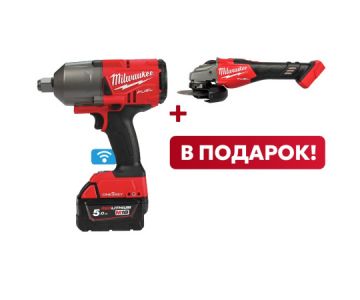 Аккумуляторный гайковерт Milwaukee M18 ONEFHIWF34-502X + M18 FHSAG125XB2-0X