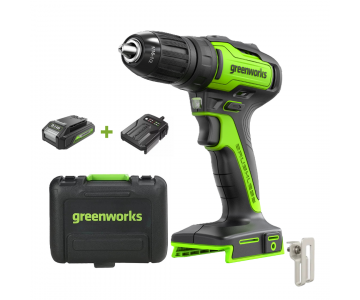 Дрель-шуруповерт аккумуляторная GreenWorks GD24DD35K2 (3704007UA)