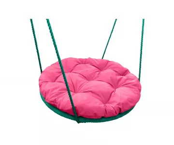 Качели подвесные M-Group Гнездо в оплетке 1.2м (розовая подушка)