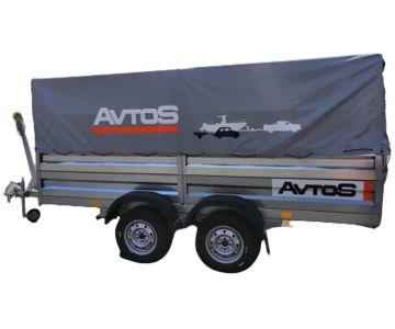 Прицеп Avtos А30М2В (3000х1300х300 ресс. AL-KO , R13, тент 800мм 2ос)