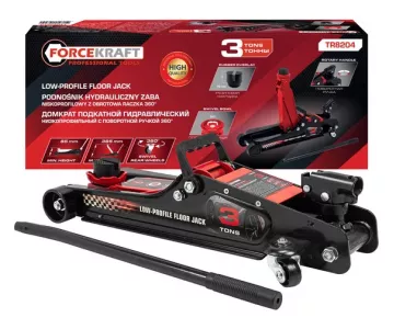 Домкрат подкатной гидравлический низкопрофильный с поворотной ручкой ForceKraft  FK-TR8204
