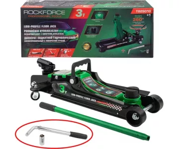 Домкрат подкатной гидравлический низкопрофильный с поворотной ручкой RockForce RF-T825010+1