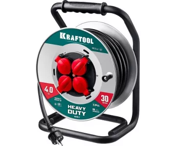 Удлинитель силовой на катушке Kraftool HEAVY DUTY(55086-30_z01)