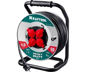 Удлинитель силовой на катушке Kraftool HEAVY DUTY(55086-50_z01)