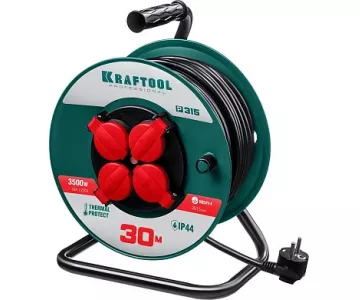 Удлинитель силовой на катушке Kraftool P-315 (55084-30)