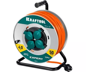 Удлинитель силовой на стальной катушке Kraftool XPERT (55089-50)