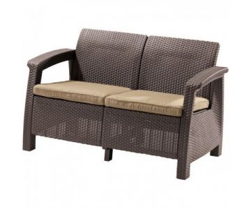 Скамья двухместная Keter Corfu Love Seat (коричневый)