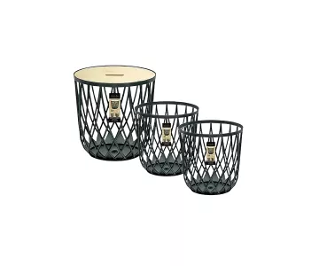 Набор корзин пластиковых Prosperplast Set of 3 Uniqubo- anthracite