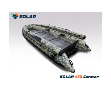 Лодка надувная моторная Solar-500 Caravan Jet Tunnel с фальшбортом пиксель