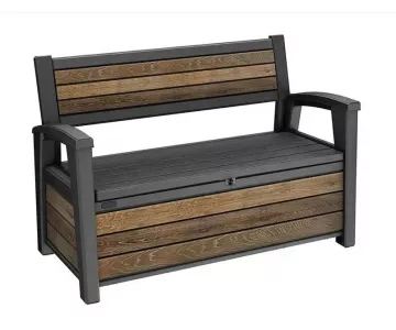 Скамейка садовая пластиковая Keter Deco Bench (ореховый)
