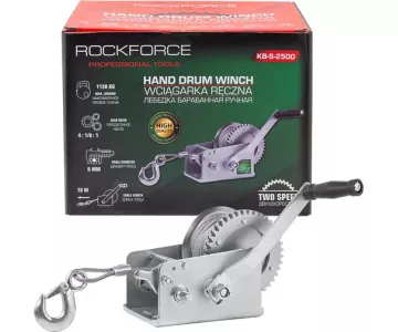 Лебедка барабанная ручная RockForce RF-KB-S-2500