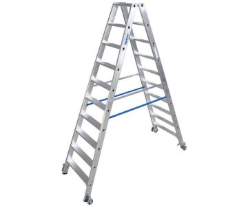Стремянка Krause Stabilo с роликами 2x6 ступеней (124845)